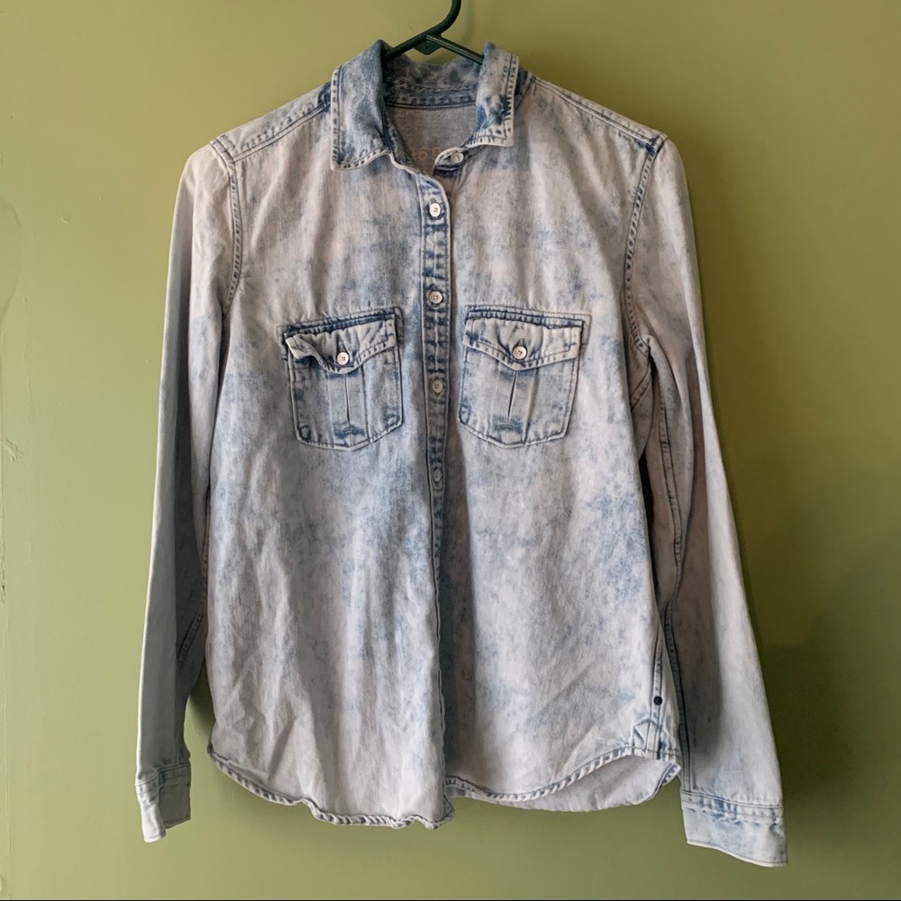 GAP Acid Wash Button Down Denim Shirt